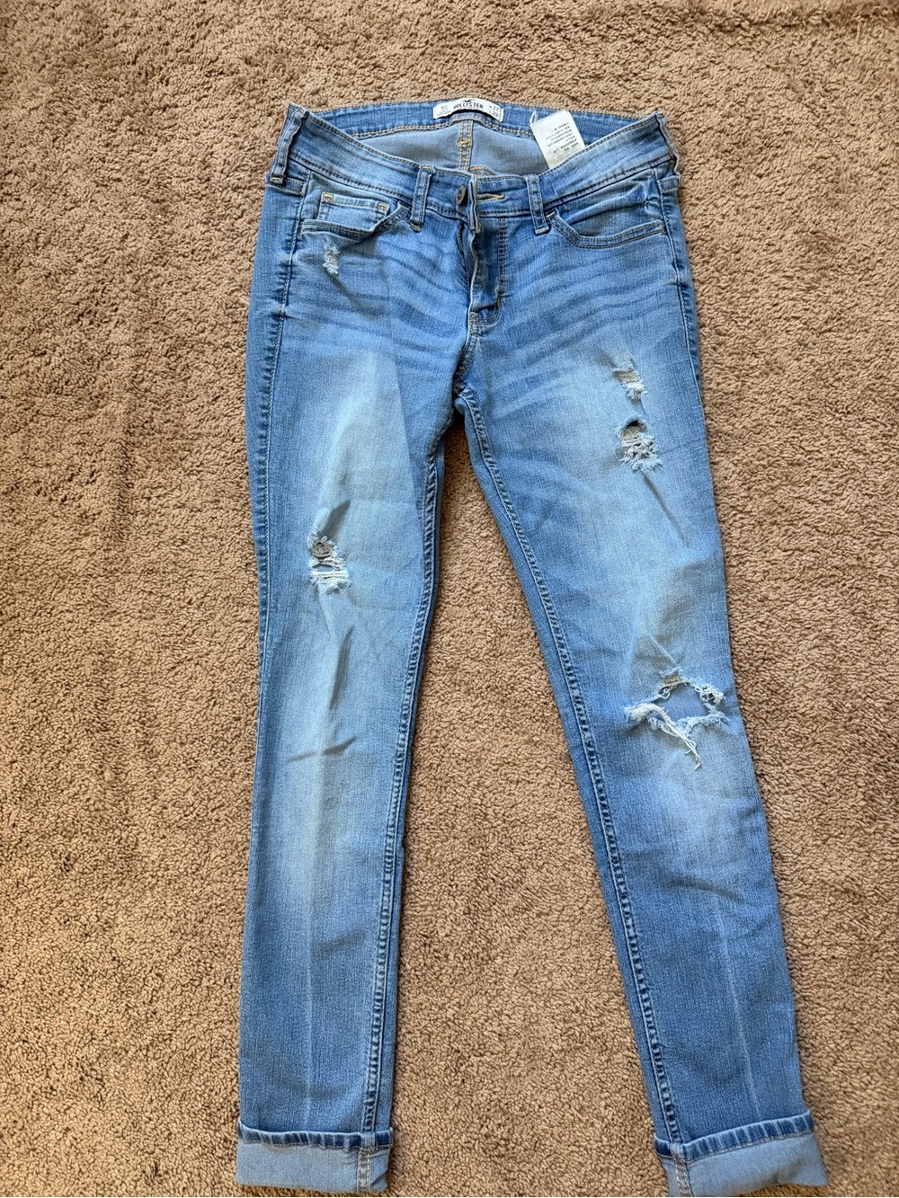 Hollister Light Blue Ripped Skinny Jeans